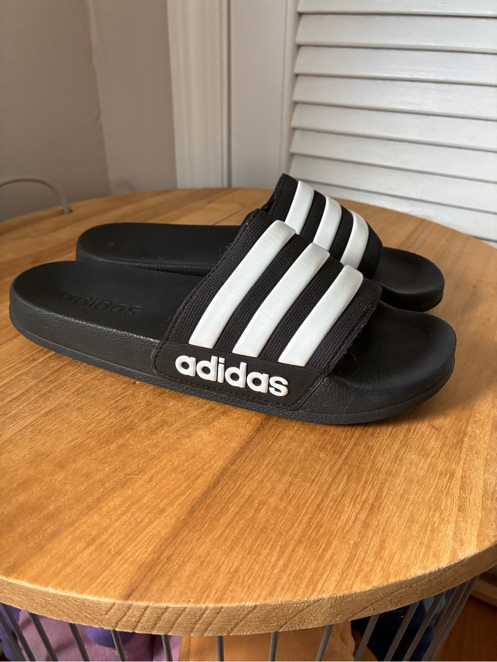 Adidas Black & White Slides